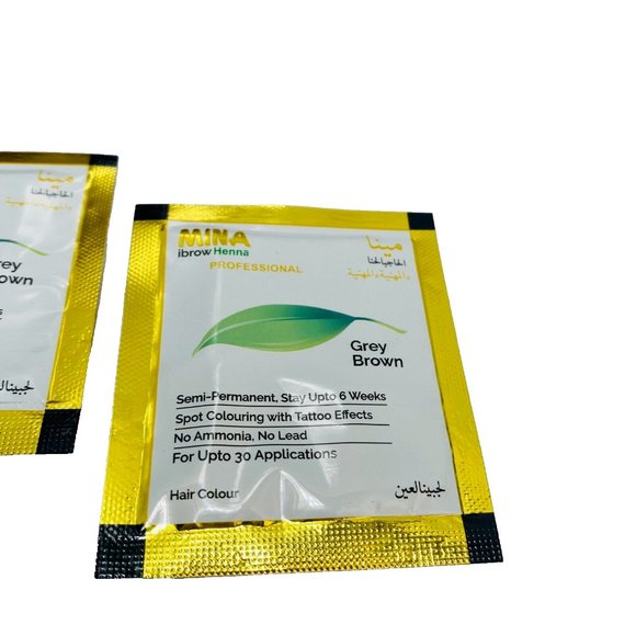 Mina Ibrow Henna Grey Brown Semi Permanent Eyebrow Colouring Kits Henna Eyebrows - Picture 4 of 7